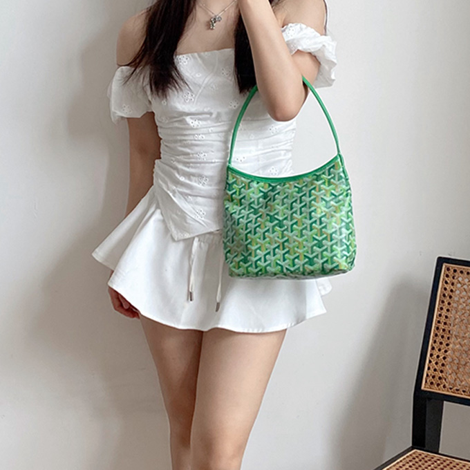 goyard hobo mini zipper closure casual shoulder tote bag